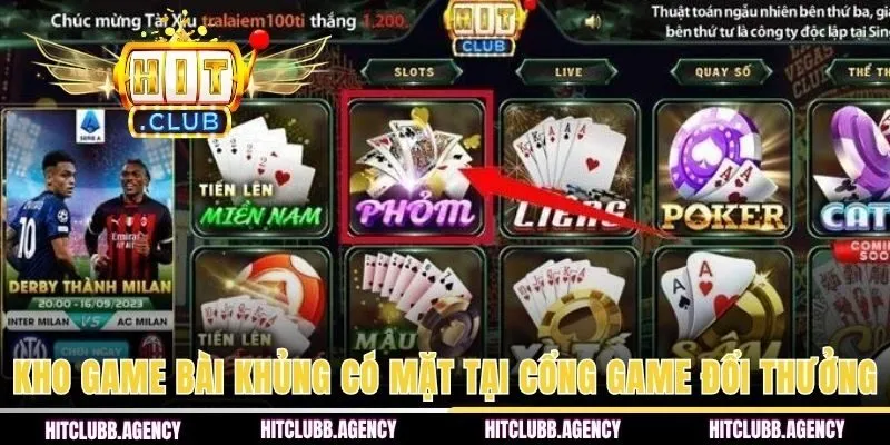 Kho game bài khủng có mặt tại cổng game đổi thưởng